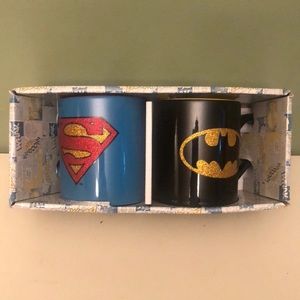 Superman and Batman mug set